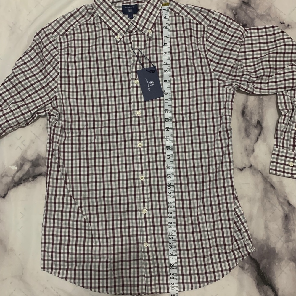 Gant Oxford Button Down Check Fit Port Red Large - Picture 9 of 12